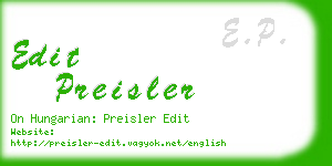 edit preisler business card